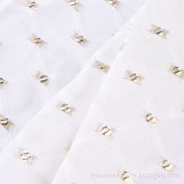 Gold Metallic Woven Clipped Jacquard Fabric